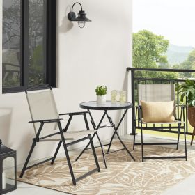 3 Piece Bistro Set (Color: Tan)