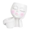 Girl Face Planter Pot Dual Opening Flower Pot With Drainage Hole Lady Head Resin Plant Pot For Succulent Cactus Indoor Outdoor