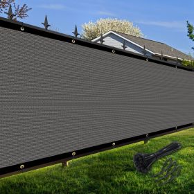 Artpuch Privacy Fence Screen Dark Grey Customized Outdoor Mesh Panels for Backyard, Balcony,Patio,Construction Site with Zip Ties (Color: Dark Grey, size: 4x26 ft)