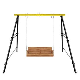 Swing Sets for Backyard, Outdoor Porch Swing Frame, Hammock Chair Stand Only, Max Load 550Lbs A-Frame Swing Stand, Swing Set for Patio, Playground (Color: Yellow)