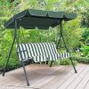 2 Person Weather Resistant Canopy Swing for Porch Garden Backyard Lawn