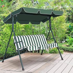 2 Person Weather Resistant Canopy Swing for Porch Garden Backyard Lawn (Color: Green)