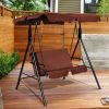 2 Person Weather Resistant Canopy Swing for Porch Garden Backyard Lawn