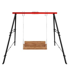 Swing Sets for Backyard, Outdoor Porch Swing Frame, Hammock Chair Stand Only, Max Load 550Lbs A-Frame Swing Stand, Swing Set for Patio, Playground (Color: Red)