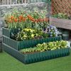 1PC Heavy-Duty Metal Outdoor 3-Tier Raised Garden Bed Planter Box