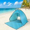 Pop Up Beach Tent Shade Shelter Anti-UV Automatic Pop Up Waterproof Tent Canopy for 2/3 Man with Net Window Storage Bag
