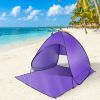 Pop Up Beach Tent Shade Shelter Anti-UV Automatic Pop Up Waterproof Tent Canopy for 2/3 Man with Net Window Storage Bag