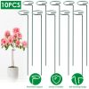 10Pcs Plant Flower Support Stakes Garden Single Stem Support Stake Iron Plant Cage Support Ring