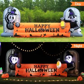 12FT Halloween Inflatables Decoration Giant Ghost with 3-Colored Flame Rotation LED Light Spooky Halloween Decorations Outdoor Blow Up Yard Decoration (Color: B0C65GPJFY)