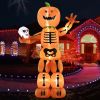 12FT Halloween Inflatables Decoration Giant Ghost with 3-Colored Flame Rotation LED Light Spooky Halloween Decorations Outdoor Blow Up Yard Decoration