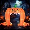 12FT Halloween Inflatables Decoration Giant Ghost with 3-Colored Flame Rotation LED Light Spooky Halloween Decorations Outdoor Blow Up Yard Decoration