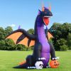 12FT Halloween Inflatables Decoration Giant Ghost with 3-Colored Flame Rotation LED Light Spooky Halloween Decorations Outdoor Blow Up Yard Decoration