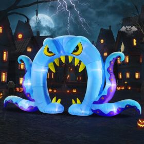 12FT Halloween Inflatables Decoration Giant Ghost with 3-Colored Flame Rotation LED Light Spooky Halloween Decorations Outdoor Blow Up Yard Decoration (Color: )