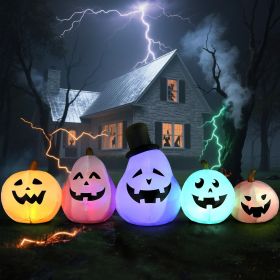 12FT Halloween Inflatables Decoration Giant Ghost with 3-Colored Flame Rotation LED Light Spooky Halloween Decorations Outdoor Blow Up Yard Decoration (Color: White Pumpkin)