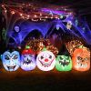 12FT Halloween Inflatables Decoration Giant Ghost with 3-Colored Flame Rotation LED Light Spooky Halloween Decorations Outdoor Blow Up Yard Decoration