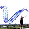 19.6ft Washable Silk-like Dragon Poi with Adjustable Wand, 6 meters of Outdoor Flinging Fitness Dance with 3D Rainbow Color Dragon Ribbon Streamer Set