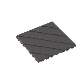 Waterproof, Wear-resistant, DIY Assembly, Garden, Courtyard, Balcony,plastic Flooring-Six-square Puzzle Wood Grain-It Is Forbidden To Sell On The Temu (Option: Dark gray)