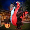 12FT Halloween Inflatables Decoration Giant Ghost with 3-Colored Flame Rotation LED Light Spooky Halloween Decorations Outdoor Blow Up Yard Decoration