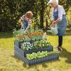 1PC Heavy-Duty Metal Outdoor 3-Tier Raised Garden Bed Planter Box