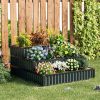 1PC Heavy-Duty Metal Outdoor 3-Tier Raised Garden Bed Planter Box