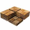 27 Pieces Acacia Wood Interlocking Patio Deck Tile Outdoor Decor  Flooring