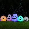 12FT Halloween Inflatables Decoration Giant Ghost with 3-Colored Flame Rotation LED Light Spooky Halloween Decorations Outdoor Blow Up Yard Decoration
