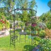 Metal Garden Arch Iron Garden Arbors Gazebo Dia81.3'' x 114.2'' High Birdcage Shape Pergola Pavilion for Wedding Ceremony Outdoor