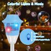 3 In 1 Standing Bubble Machines with Colorful Lights and Music Rechargeable Bubble Maker Stands with 2 Modes 3 Adjustable Height for Party Wedding Ind
