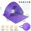 Pop Up Beach Tent Shade Shelter Anti-UV Automatic Pop Up Waterproof Tent Canopy for 2/3 Man with Net Window Storage Bag