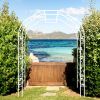 Metal Garden Arch W74.4'' x H98.4'' Garden Arbor Trellis Climbing Plants Support Rose Arch Outdoor Arch