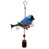 1set, Wind Chimes, Birds, Iron, Glass, Painted Handicrafts, Hanging Pieces, Courtyard Gardens, Metal Aluminum Pipe Hanging Pieces.Comes With S-hook