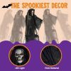 Halloween Decorations 2 Packs Hanging Ghosts Decor with Lighted Up Eyes, 3ft Scary Grim Reaper Swinging Skeleton Flying for Yard Patio Lawn Garden