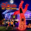 12FT Halloween Inflatables Decoration Giant Ghost with 3-Colored Flame Rotation LED Light Spooky Halloween Decorations Outdoor Blow Up Yard Decoration