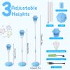3 In 1 Standing Bubble Machines with Colorful Lights and Music Rechargeable Bubble Maker Stands with 2 Modes 3 Adjustable Height for Party Wedding Ind