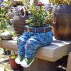 1pc Funny Indoor And Outdoor Flower Pots Resin Denim Pants Ornaments Creative Flower Pot Decoration Crafts Retro Garden Decoration