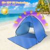 Pop Up Beach Tent Shade Shelter Anti-UV Automatic Pop Up Waterproof Tent Canopy for 2/3 Man with Net Window Storage Bag