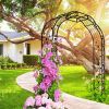 Metal Garden Arch W74.4'' x H98.4'' Garden Arbor Trellis Climbing Plants Support Rose Arch Outdoor Arch