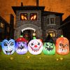 12FT Halloween Inflatables Decoration Giant Ghost with 3-Colored Flame Rotation LED Light Spooky Halloween Decorations Outdoor Blow Up Yard Decoration