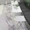 3 Piece Patio Bistro Set of Foldable Square Table and Chairs