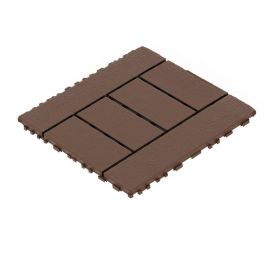 Waterproof, Wear-resistant, DIY Assembly, Garden, Courtyard, Balcony,plastic Flooring-H-shaped Small Six-strip-It Is Forbidden To Sell On The Temu Pla (Option: Reddishbrown)